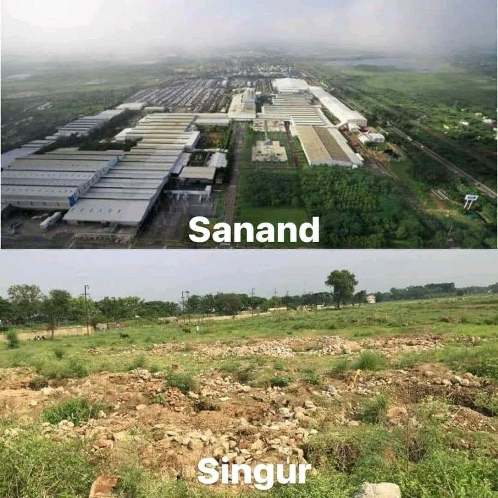 Get an idea of ​​the current situation of #Singur and #Sanand from the pic.