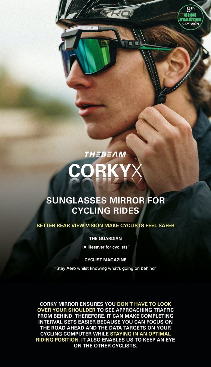 CORKY X -Sunglasses-mounted Rear-view Mirror for Cycling — Gadget Review