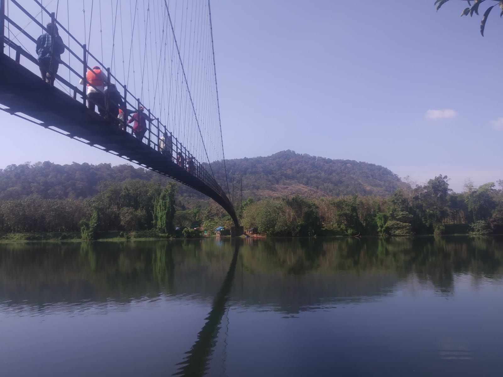This is the view of the “Inchathotty - Hanging Bridge" from top of the bridge.
