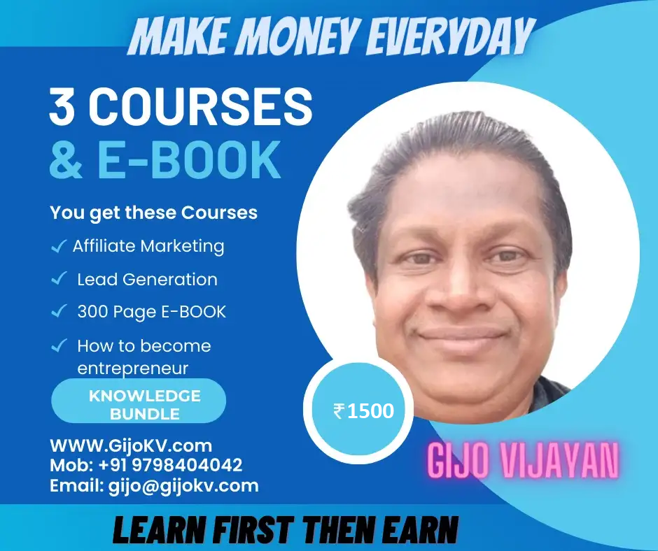 Affiliate Course Bundle – 3 Courses and a 300 Page E-Book by Gijo Vijayan